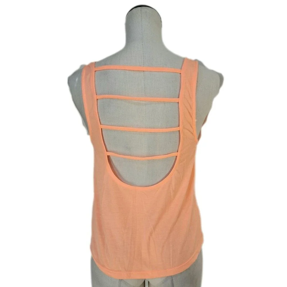 TYR Santomi Offwall Tank Swim Coverup Strappy Open Back Coral Women's S (4/6)